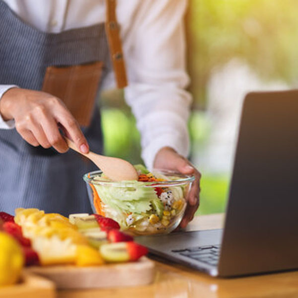 Nutrition care professional during a virtual consultation